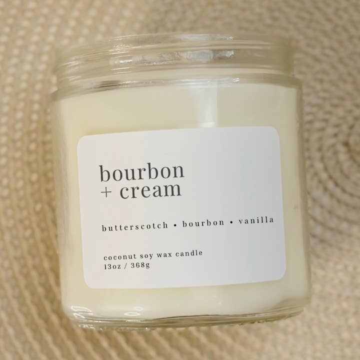 Blue House Fragrances - Wholesale Jar/Filled Candle - Bourbon + Cream | Soy Candle