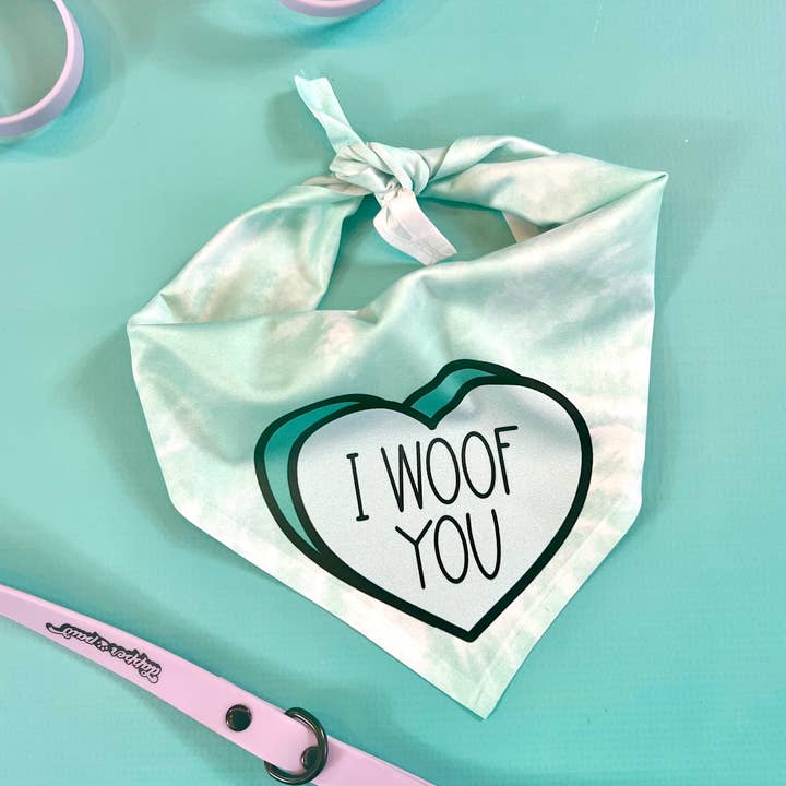 I Woof You | Convo Heart Dog Bandana | Valentine's Day for wholesale by The Dapper Paw