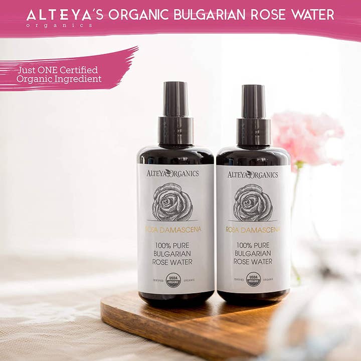 Alteya Organics - Wholesale Face & Body Mist/Water - Organic Bulgarian Rose Water 200 ml - Violet Glass