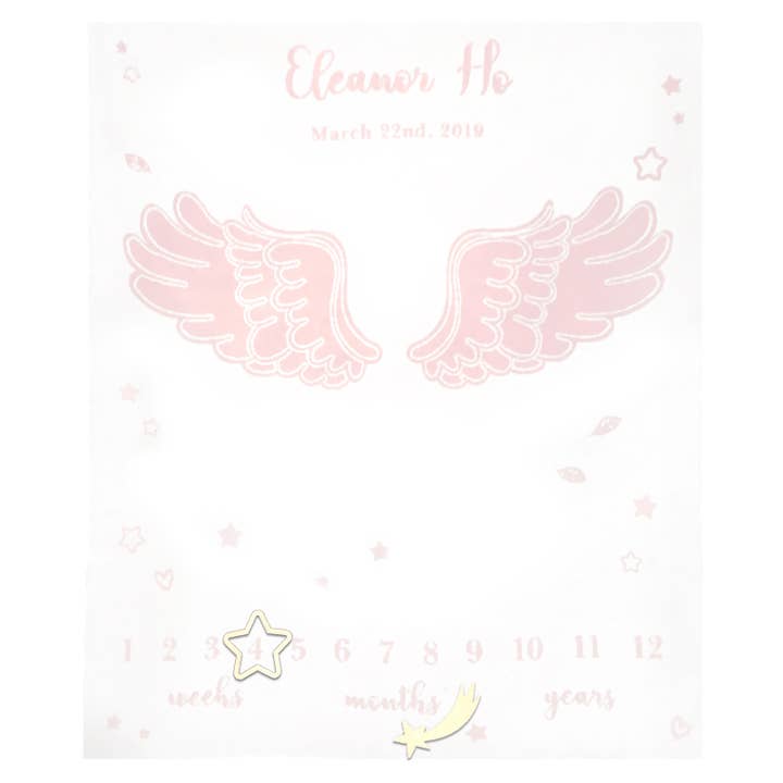 Angel Wings Milestone Blanket for wholesale by littledaysshop