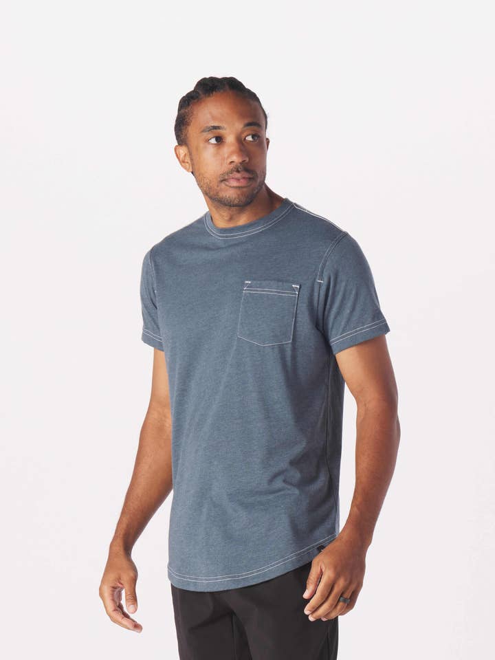 Do No Harm Tee: Steel Blue Heather for wholesale on Faire3