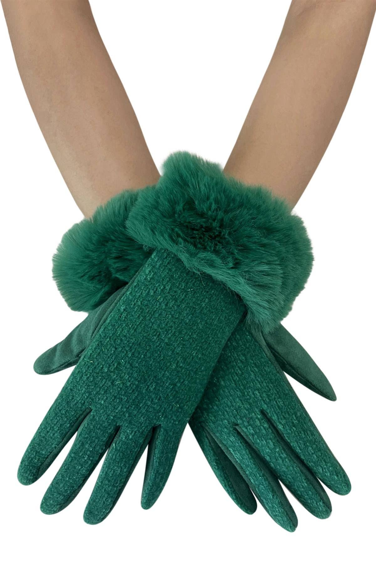 Fashion Scarf World – wholesale Gloves – Women's – Faux Fur Trim Touch Screen Gloves4