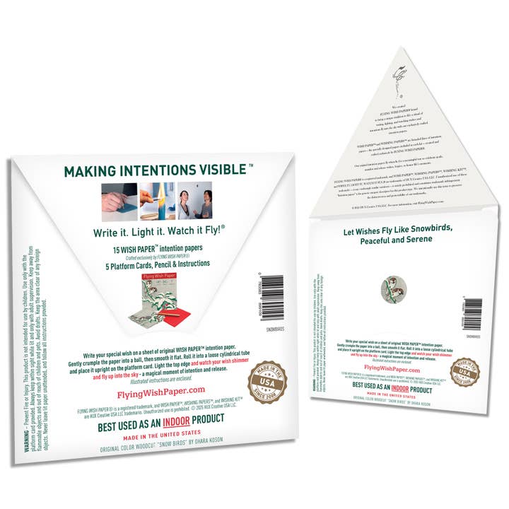 FLYING WISH PAPER ® – wholesale Christmas card – SNOWBIRDS, WISH Kit Winter Holiday Gift, Christmas Craft Kit2