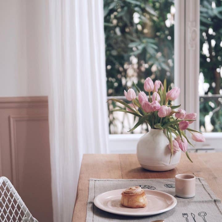 À bientôt - Vendita all'ingrosso Tovagliette - Tovaglietta in lino biologico Petit Dej nera9