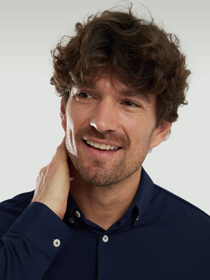 Marineblaues Freizeithemd ∞ für den Großhandel von Sepiia