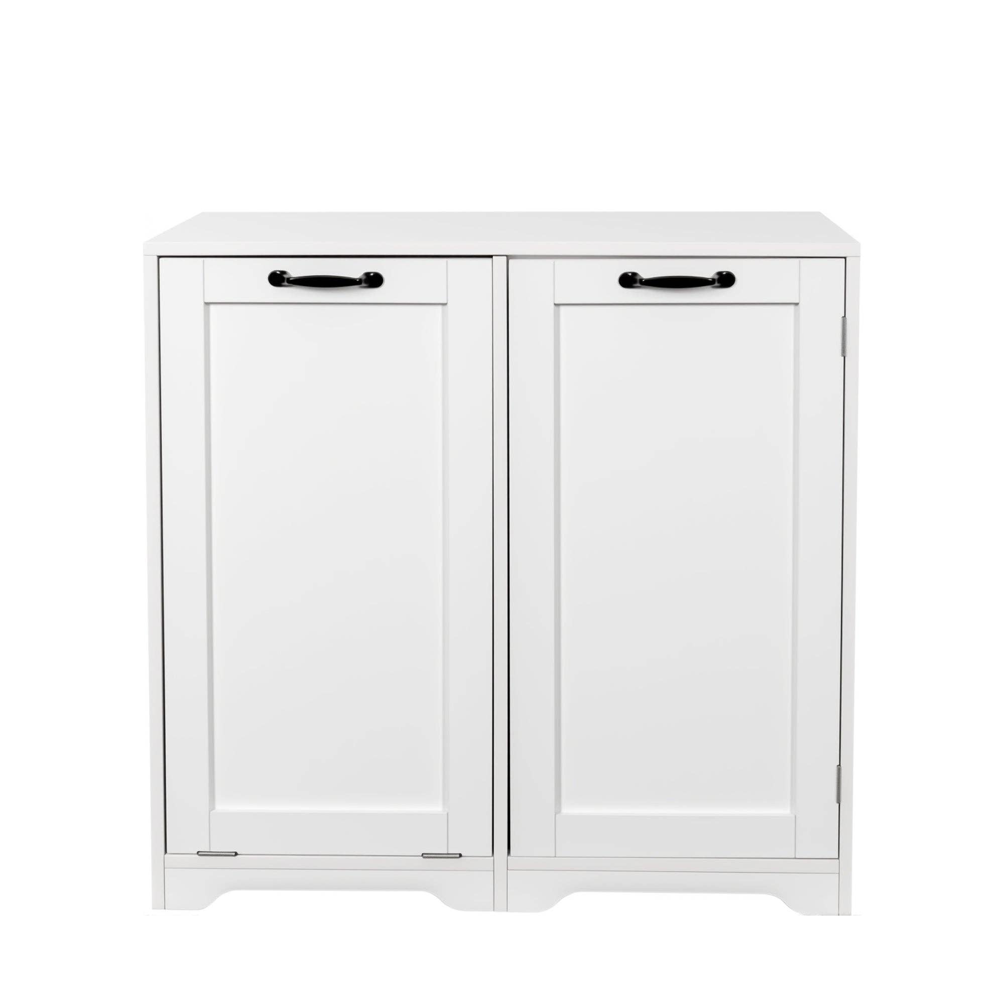 39F Inc. - Wholesale Laundry Hamper - White Laundry Cabinet with Doors, Shelf, and Tilt-Out Hamper5