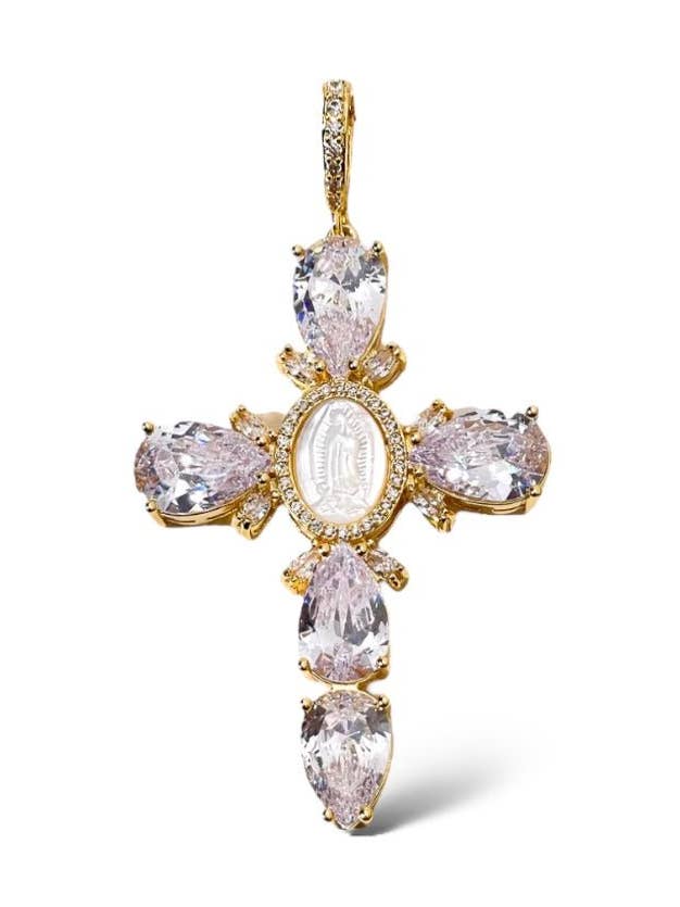 Virgin Mary Cross Necklace for wholesale by MABEL LOVE CO