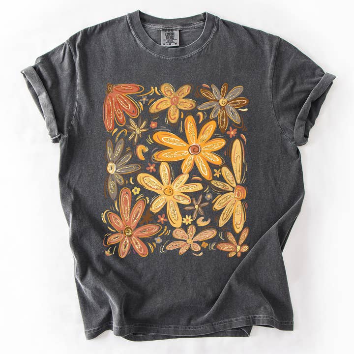Beautiful Autumn Flowers, Fall, Floral, Watercolor T-Shirt for wholesale by Refinery Number One LLC
