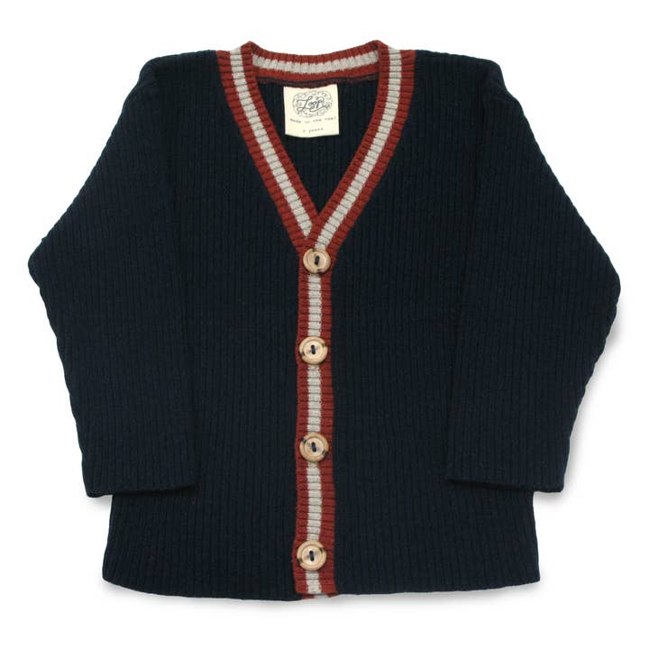 Maglione Accademico in cotone riciclato per bebè, colore: blu navy per la vendita all'ingrosso da parte di loop collection