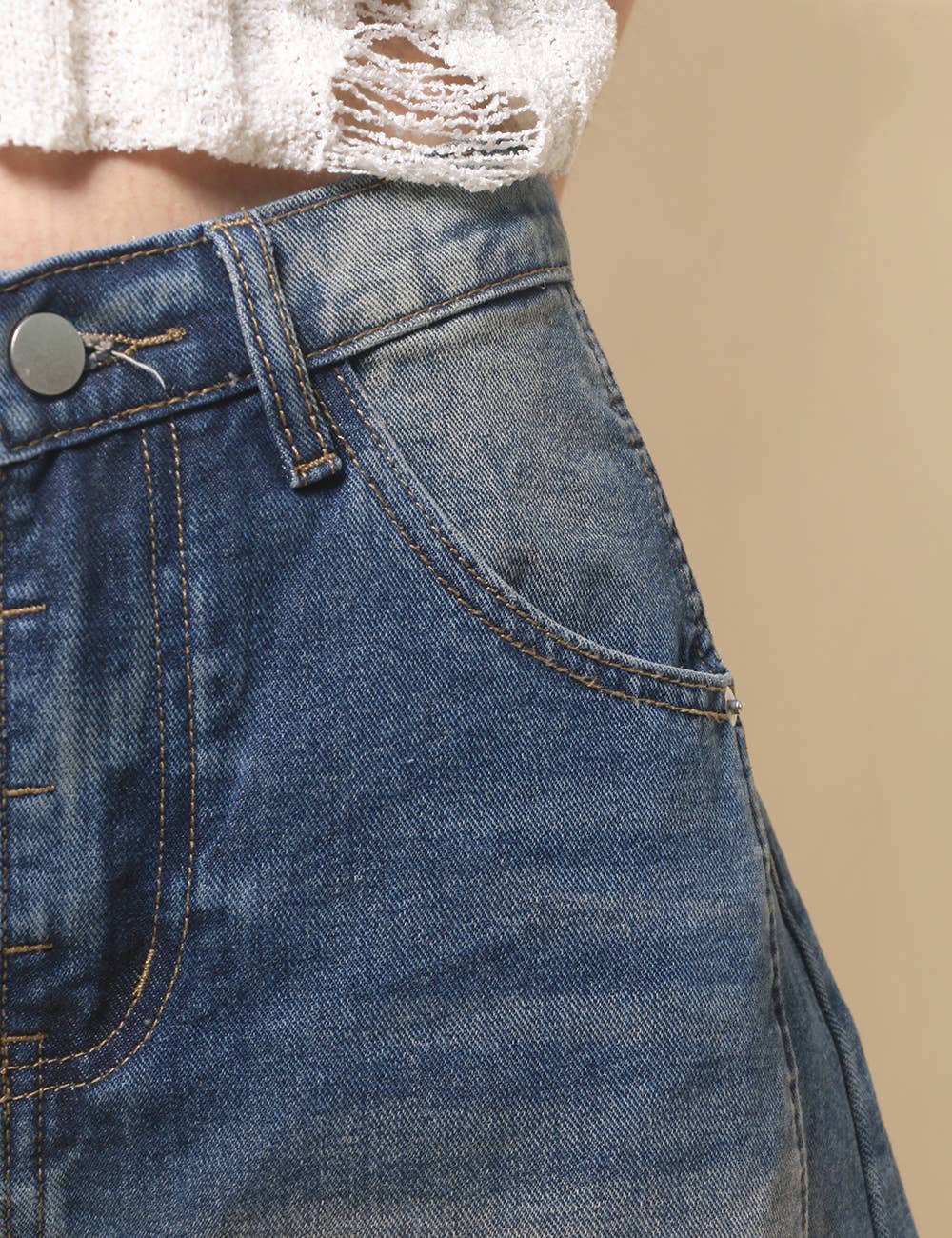 Sweetkama – Engroshandel Jeans - Dame – Damejeans med høj talje og vide ben i tøndeform, Barrel Denim SKP52239