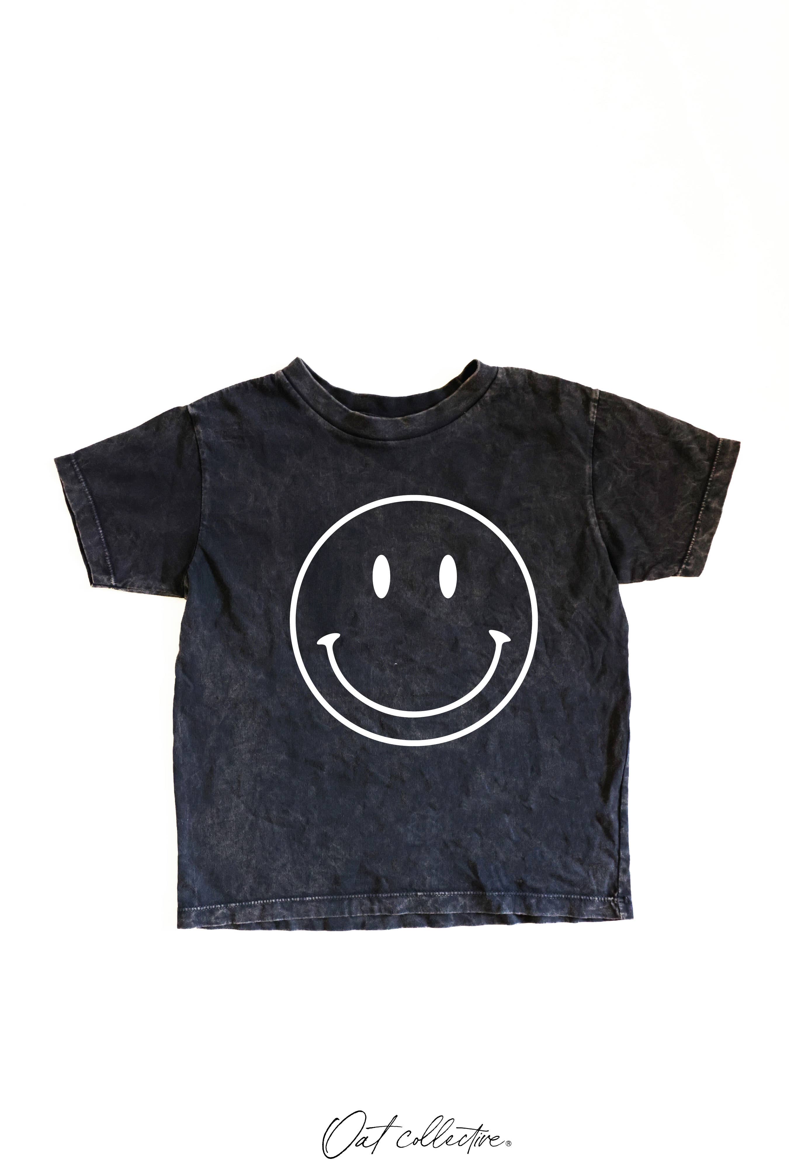 OAT COLLECTIVE - Wholesale Screen Printed T-Shirt - Kids - SMILEY FACE Toddler Washed Graphic Top3
