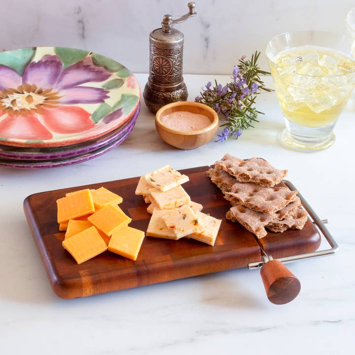 Totally Bamboo - Wholesale Cheese Board - Rock & Branch® Acacia Charcuterie Board with Cheese Slicer
