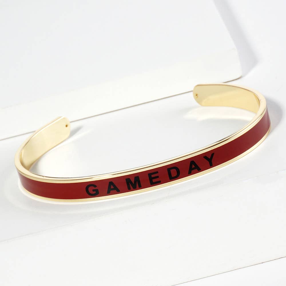Sensibling Corp. – wholesale Manschettarmband – Guldpläterat GAMEDAY-meddelande emaljarmband6