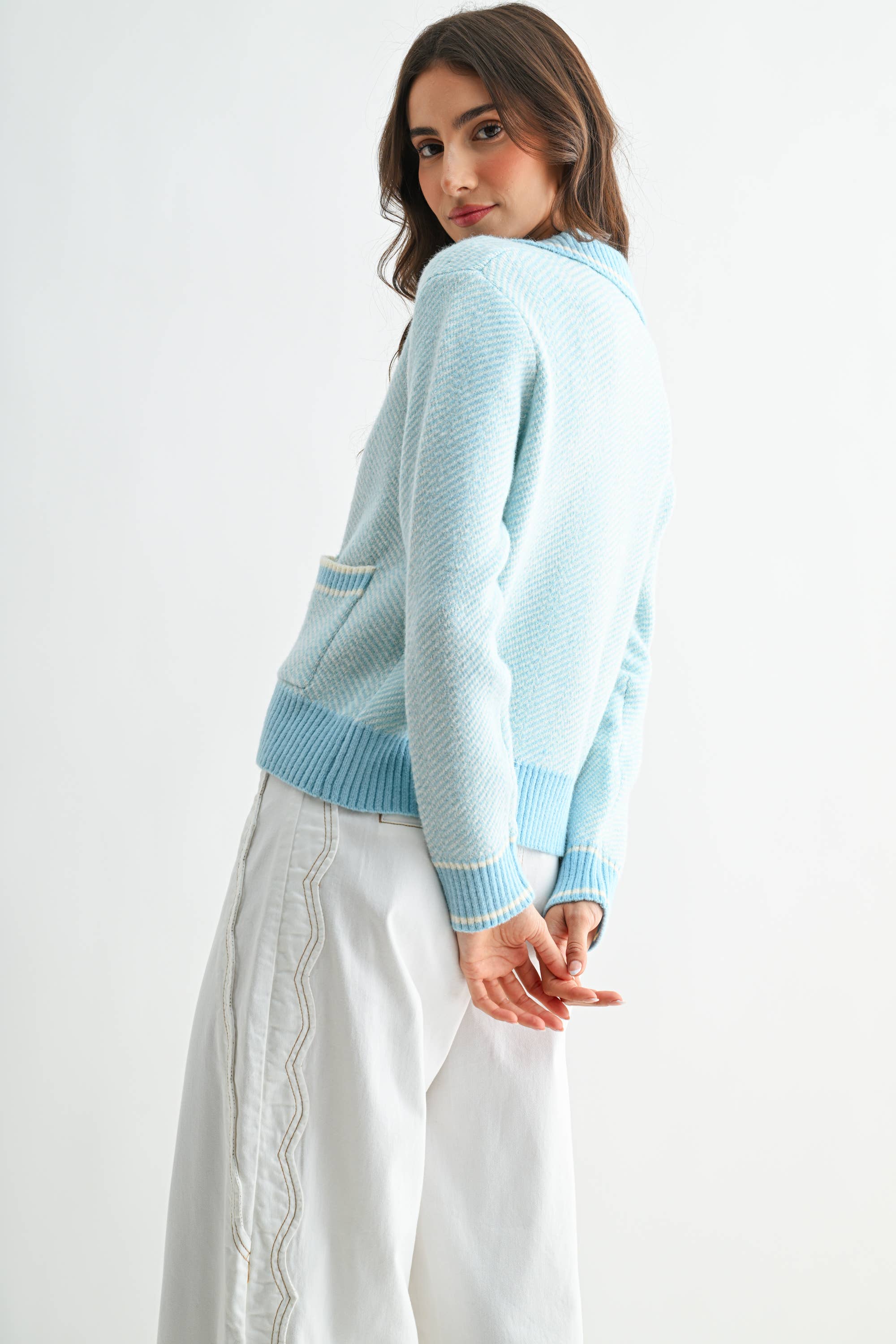 Camellia - Wholesale Knit Sweater - Women's - CW10236E HERRINGBONE KNIT CARDIGAN27