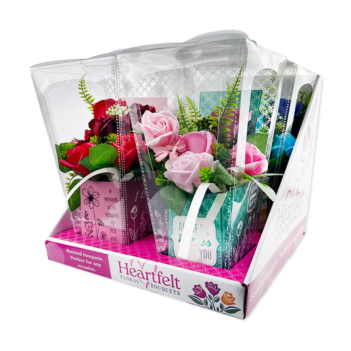 Novelty Brands - Wholesale Retailer Display - Home & Living - Special Occasion Scented Floral Bouquet Variety - 4/Display3