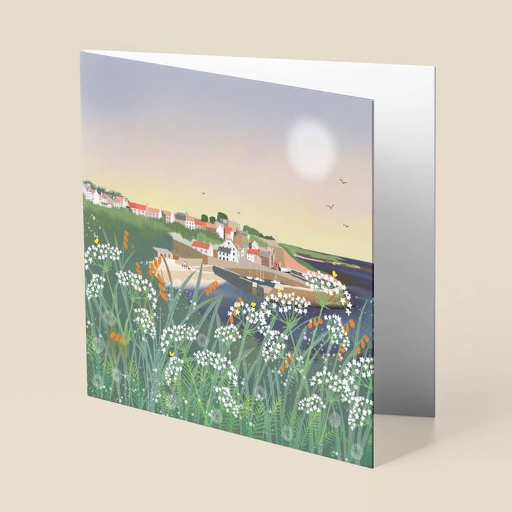 Weekend Break greetings card. Floral scottish landscape greetings card. Birthday Card. Thank you card. Housewarming card. for wholesale by Galloway Arts