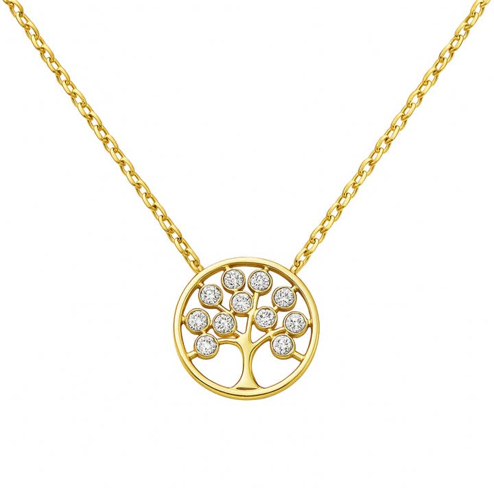 Gold-plated "Mirabel" necklace – 925 silver, zirconia life for wholesale by Impala