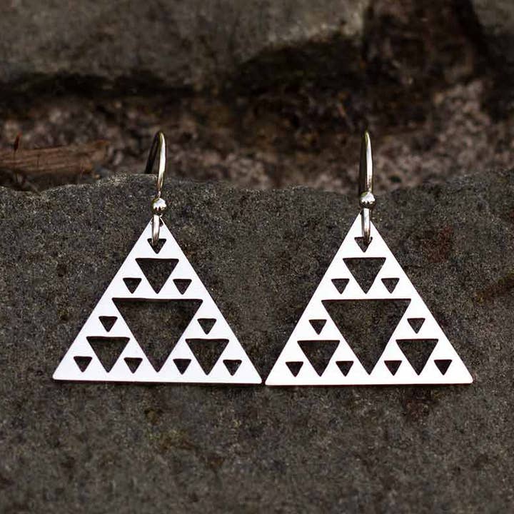 Sierpinski Triangle Earrings for wholesale by Boutique Academia
