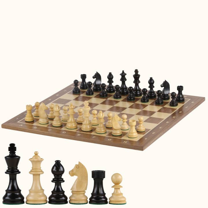 Set di scacchi in legno con scacchiera in noce – N. 5 e 6 per la vendita all'ingrosso da parte di Schackmatt.se