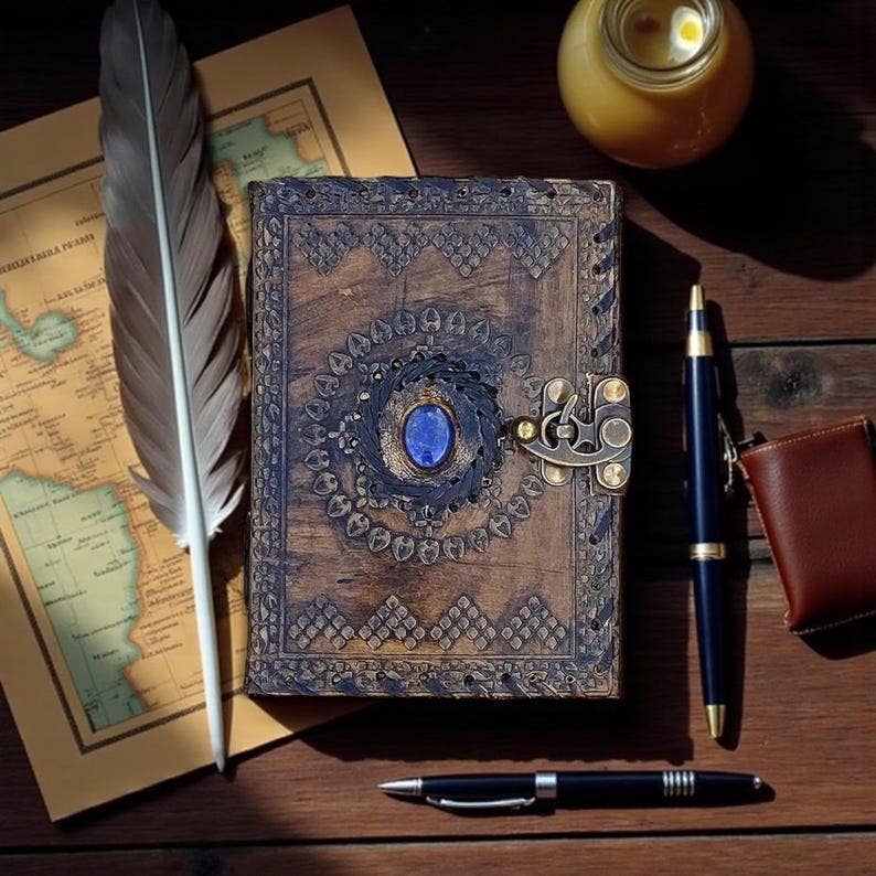 Leatherooze - Vente Journal intime - Journal en cuir embossé 5X7 POUCES 200 pages.5