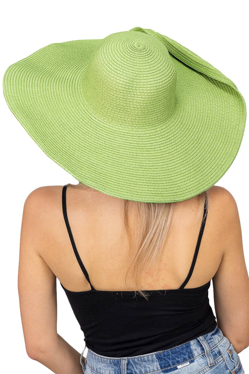 Cap Zone - Wholesale Straw Hat - Women's - Wire Brim Straw Beach Sun Hat30