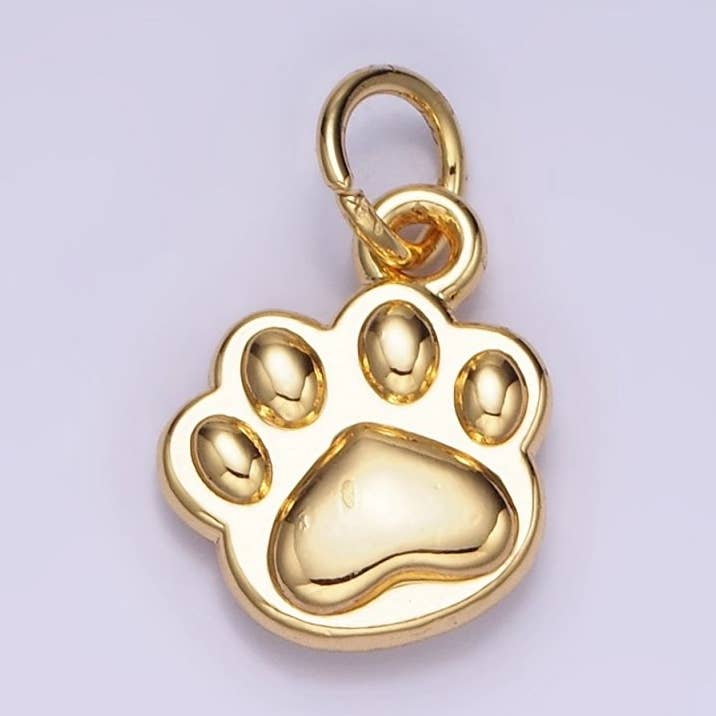 Aim Eternal - Wholesale Individual Charm/Pendant - 14K Gold Filled Mini Pet Pawprint Animal Minimalist Charm in Gold & Silver | AG6520