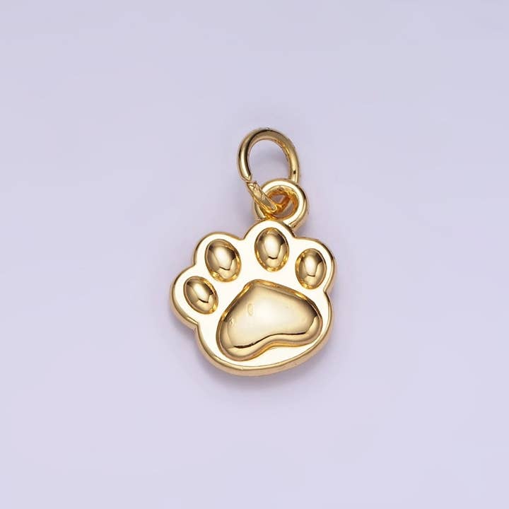 Colgante Minimalista de Huella de Mascota en Oro Lleno de 14K en Oro y Plata | AG652 para venta al por mayor de Aim Eternal