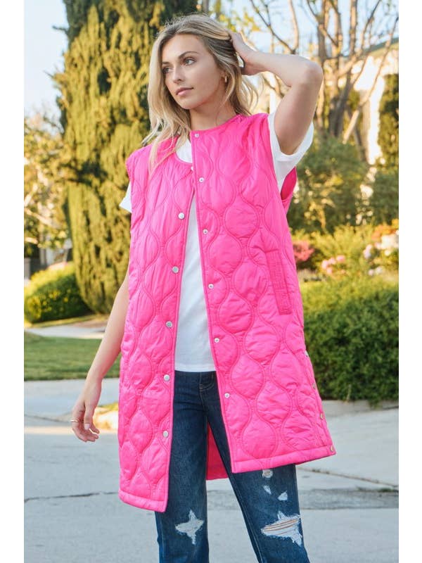 Oddi - Wholesale Outerwear Vest - Women's - Quilted Vest Jacket - Front Snap Button Closure6