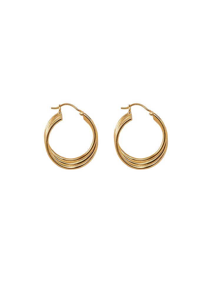 Oorbellen - Spiral hoop - Gold plated voor wholesale door XZOTA