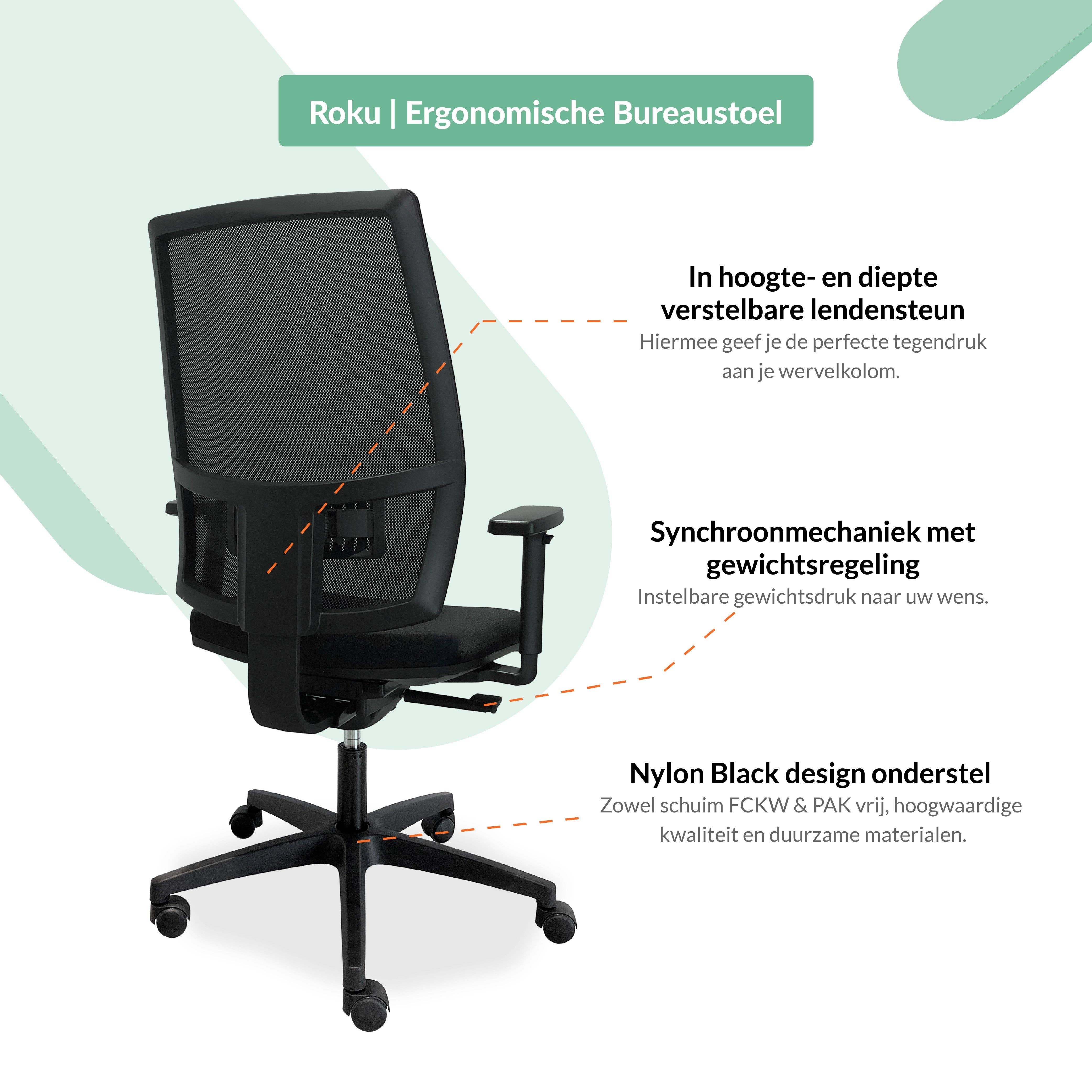 Mijn Werkkamer - Wholesale Chair - Ergonomische Bureaustoel Roku Mesh4