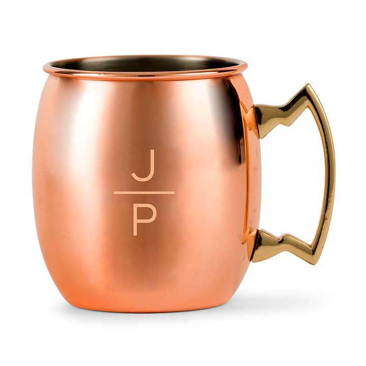 Weddingstar Inc. - Wholesale Cocktail/Liquor Glass - Copper Moscow Mule Drink Mug – Stacked Monogram Engraving0