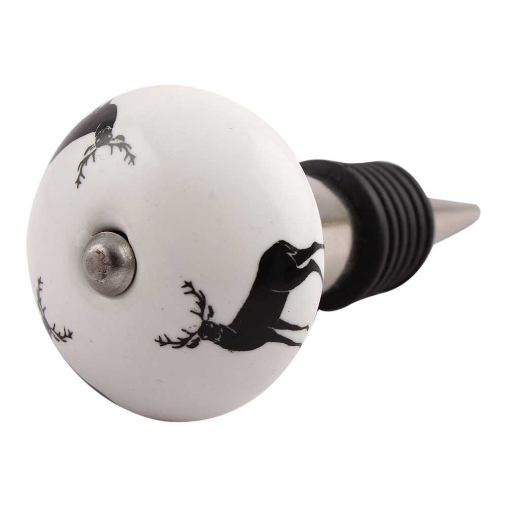 Black 1 Pack of Standing Rein Deer Leak-proof Wine Bottle Stopper for wholesale on Faire0