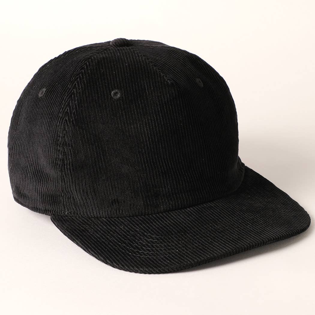 Fashion City – wholesale Baseball cap – Women's – Plain Corduroy Flat Brim Snapback Cap Baseball Hat1