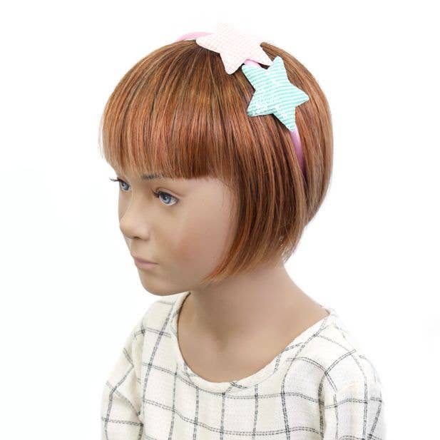 Inca UK – wholesale Fashion headband – women's – 1cm Wide Gingham Star Motif Aliceband1