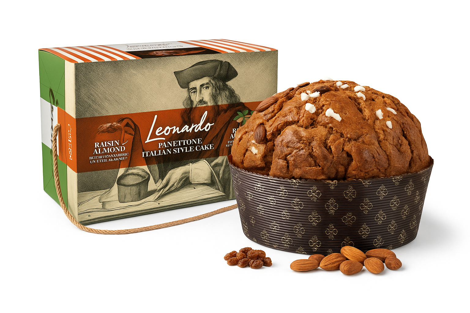 Made in eatalia - Wholesale Cake - Leonardo Raisin & Almond Panettone 2.2lb0