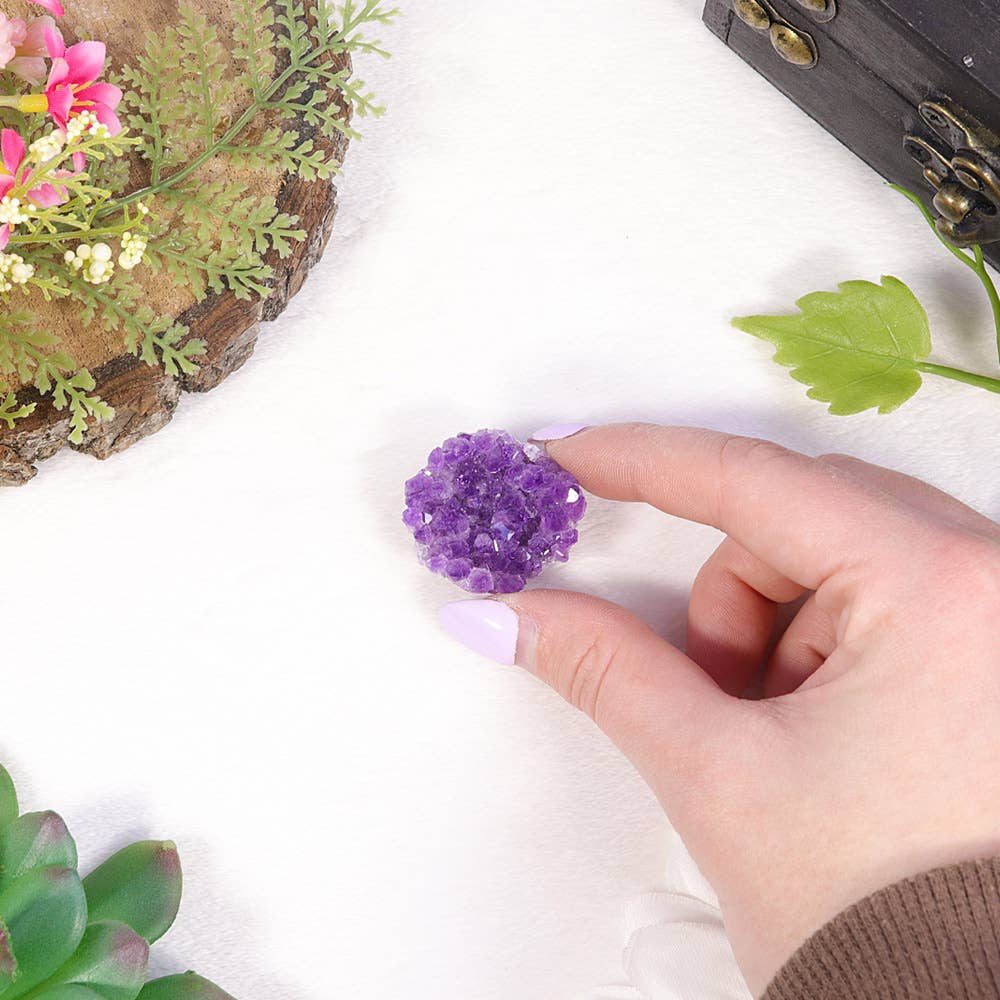 Natures Artifacts Inc - Wholesale Spiritual Stone/Crystal - Flat Back Amethyst Cluster Crystal (Grade A) Small4