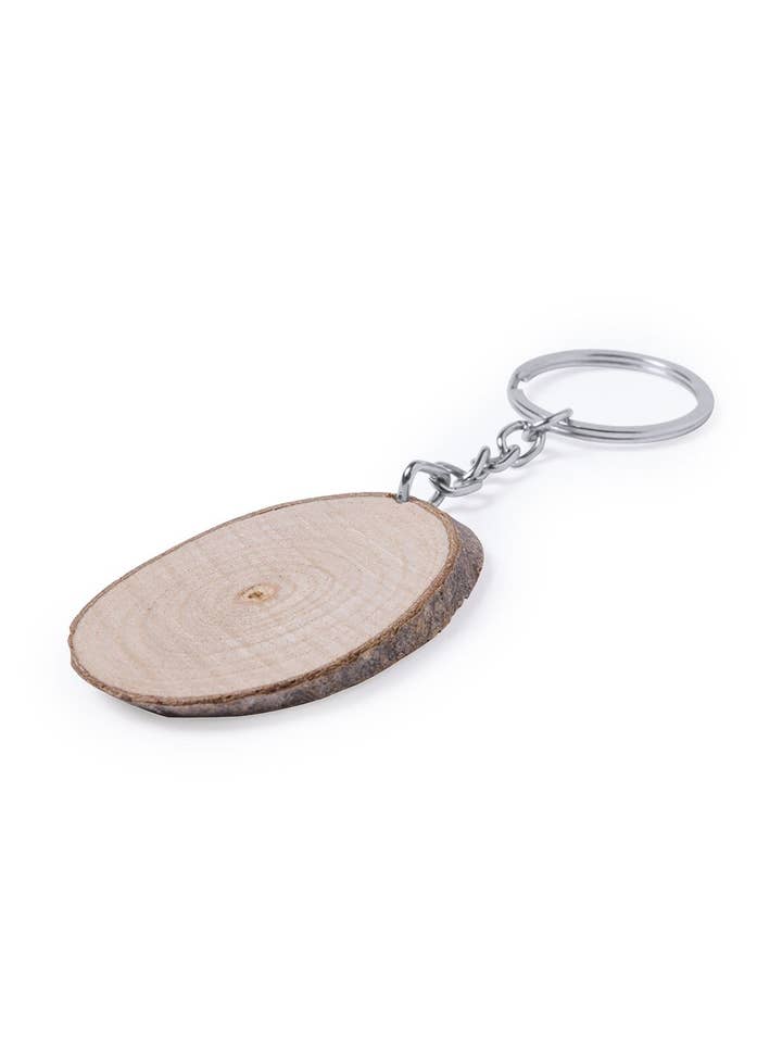 wooden keychain for CIRCULAR laser marking for wholesale by STAR WAY, S.L.