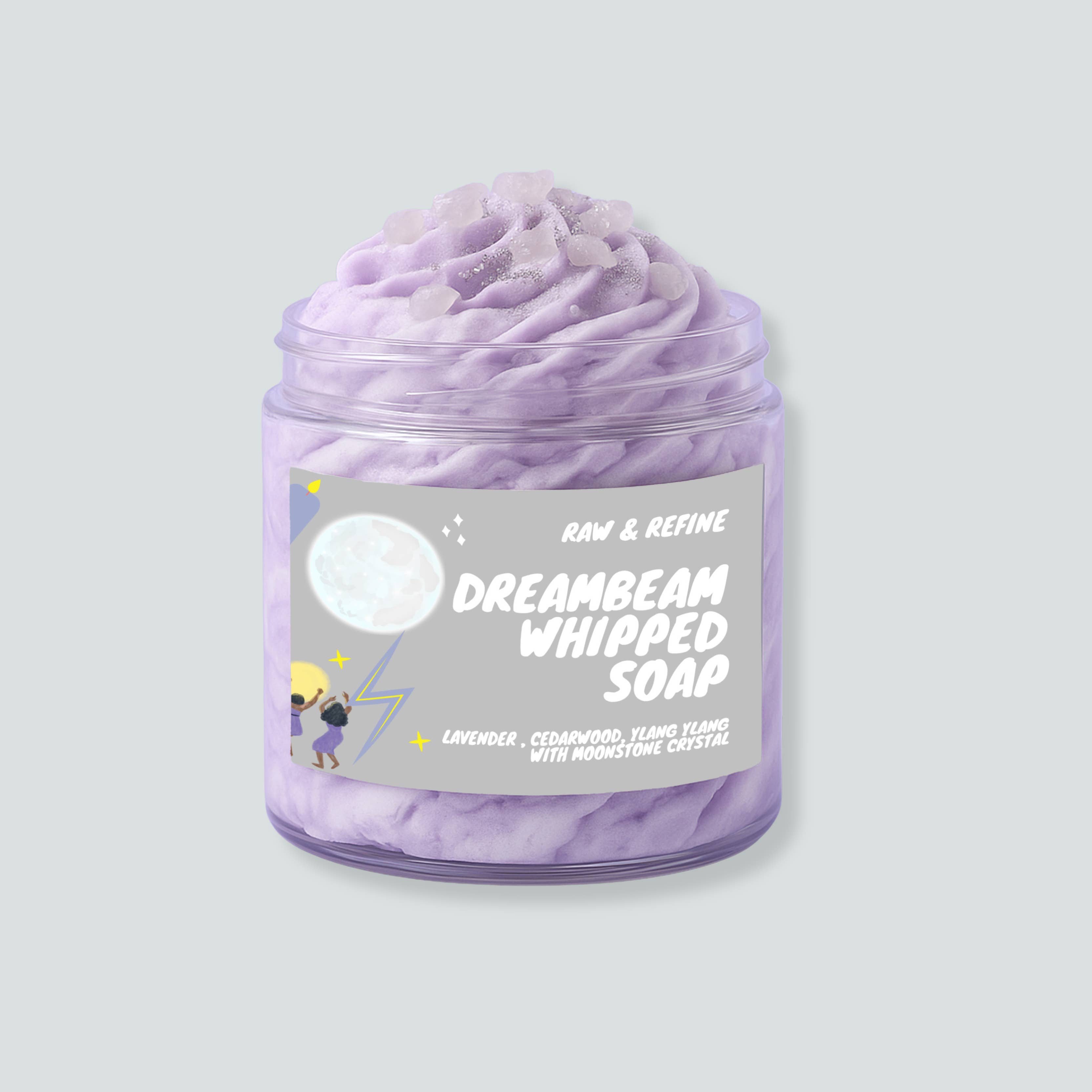 Raw & Refine - Vendita all'ingrosso Saponi montati - Dreambeam Sapone Montato - Infuso con Cristallo di Pietra di Luna