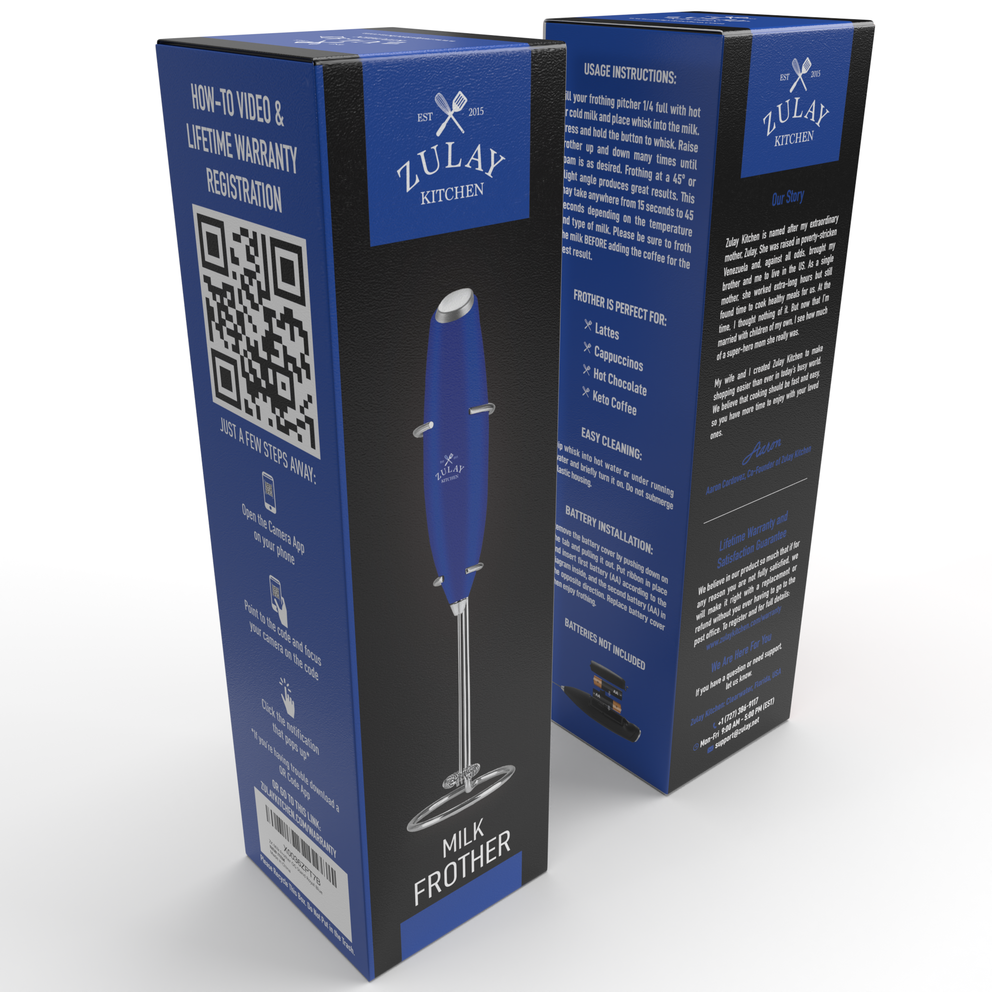 Zulay Kitchen - Wholesale Kitchen Tool/Gadget - Powerful Handheld Milk Frother - With Stand12