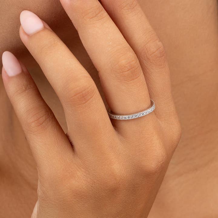 Sterling Forever - Wholesale Multi-Stone Ring - Sterling Silver Thin CZ Band Ring10