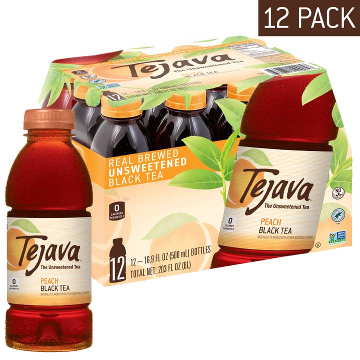 Crystal Geyser Water Company - Wholesale Iced Tea - Tejava Unsweetened Peach Iced Tea (pack of 12)1