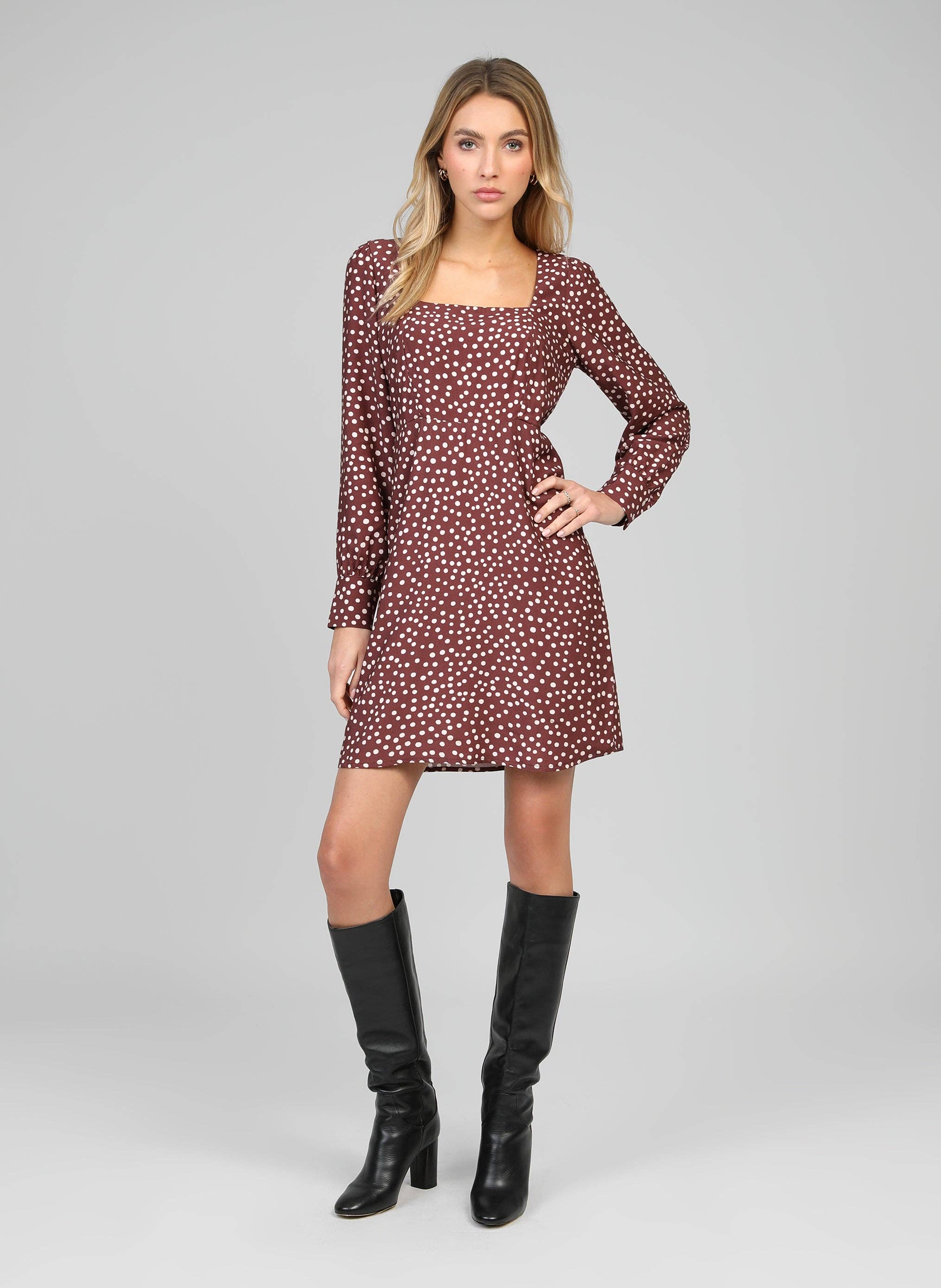 An'ge - Wholesale Dress - Women's - SHORT DRESS MAWILL jakaranda choco0