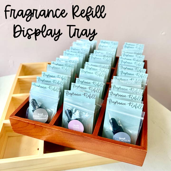 Duftolie Duftpåfyldning - Træbakke - Holder 12 muligheder for engroshandel hos Vroom Blooms