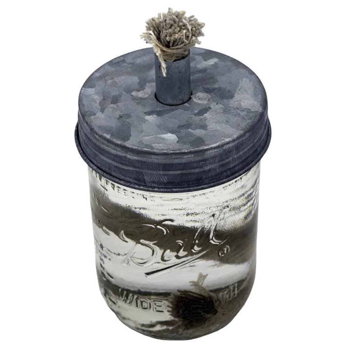 Mason Jar Lifestyle - Wholesale Lantern - Tiki Torch Oil Lamp Lid in Galvanized Metal for Mason Jars7