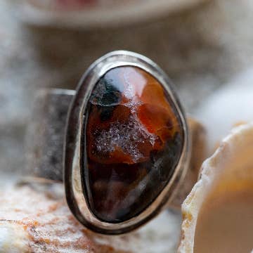 Beautiful Dunure, believed to be agate ring,Handmade by myse for wholesale by Ravenmoy