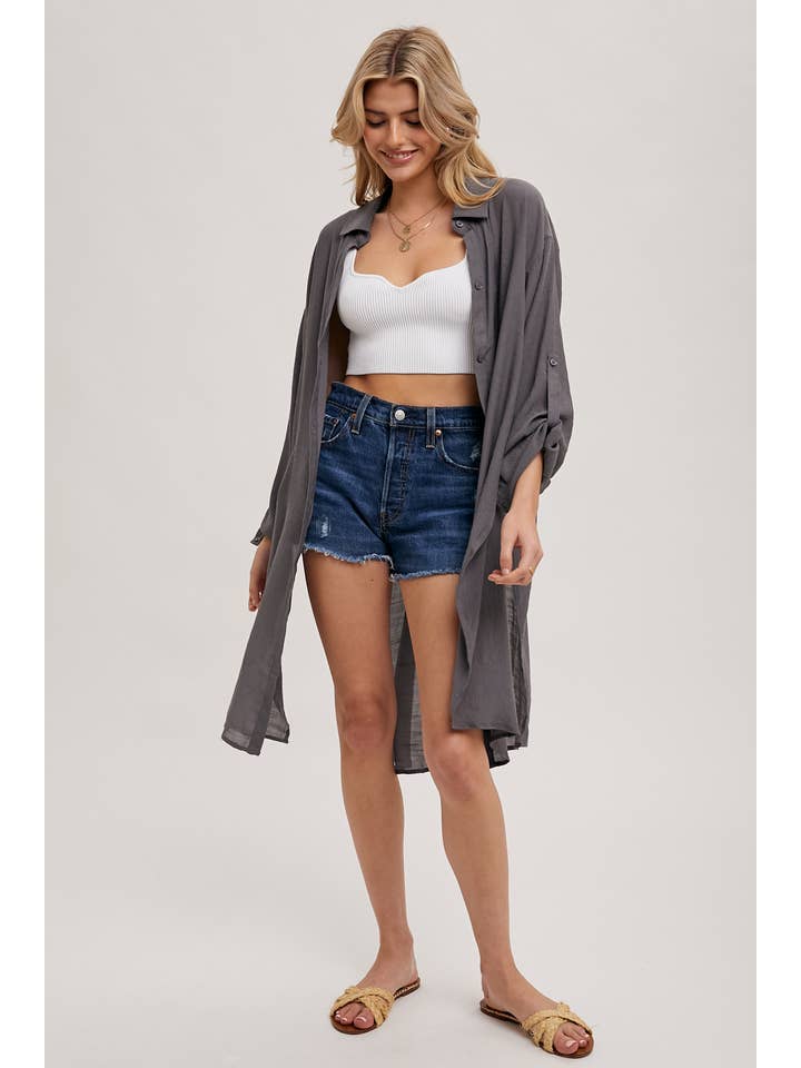 Bluivy – Camisa com botões no colarinho – Mulher por atacado – CAMISA DE PALANGRE VENTILADA COM BOTÕES67