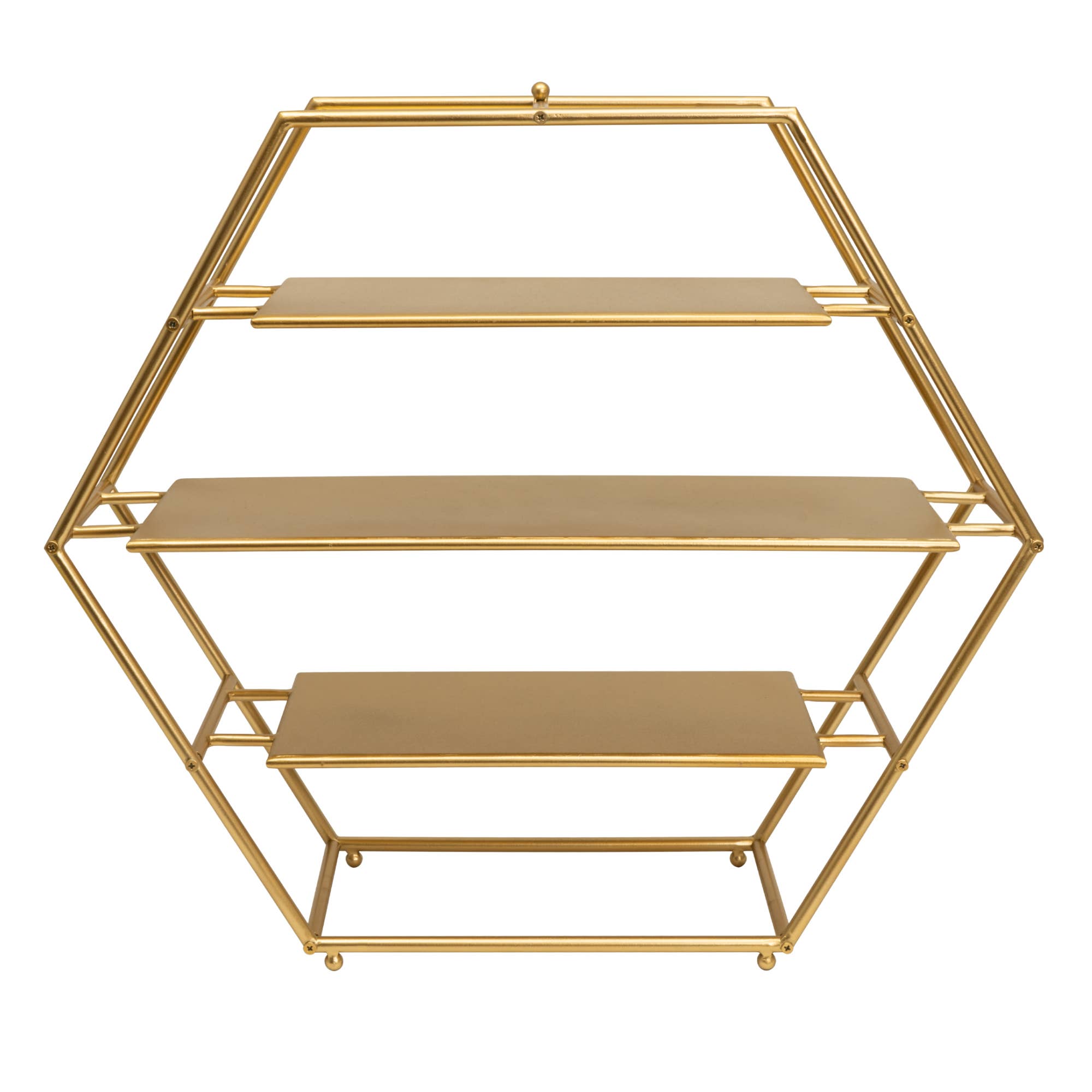 Portofino International Trading, USA - Wholesale Cake Stand - Metal 3 Tier Dessert Stand Hexagon - Gold0