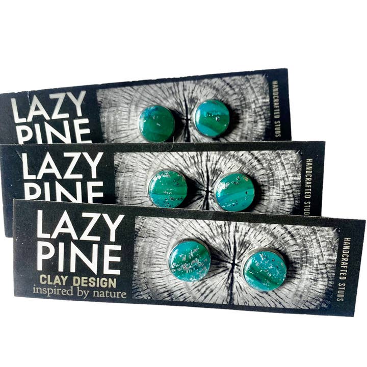Lazy Pine Clay Design - Wholesale Jewelry Set - Lush Lagoon Framed Stud Sets5