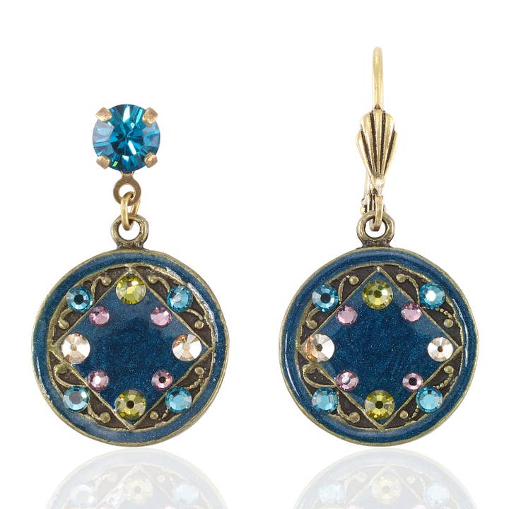 Pendientes de Cristal en Forma de Rombos de Pequeño Círculo de Vida para venta al por mayor de Anne Koplik Designs, Inc.