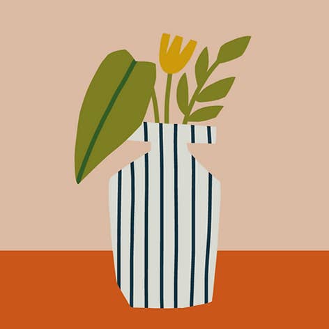 Streepjes Designs - Wholesale Everyday Greeting Card - Greeting card. Vase illustration Winter collection 252